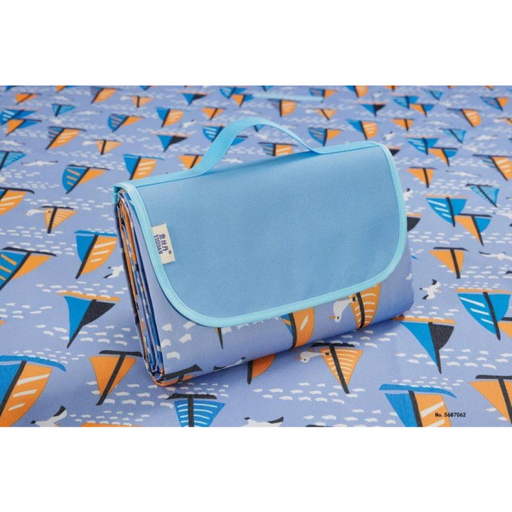 Strand/Picknickmat -Blauw Zeilboot Motief