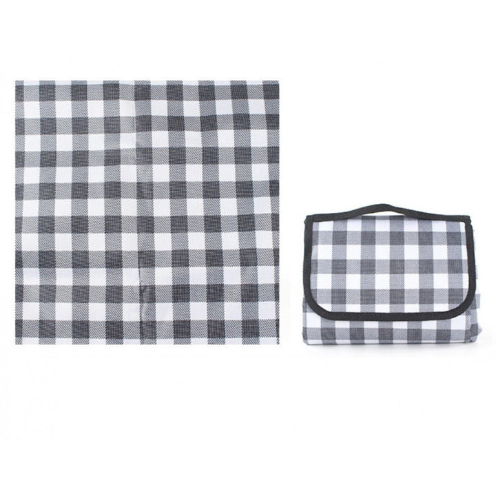 Strand/Picknickmat - Grijs Wit Geruit