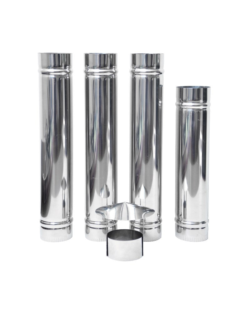 RVS Houtkachel Chroom - Titanium