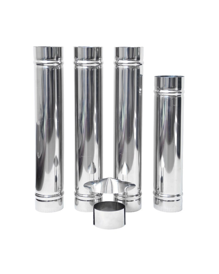 RVS Houtkachel Chroom - Titanium
