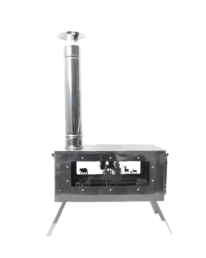 RVS Houtkachel Chroom - Titanium
