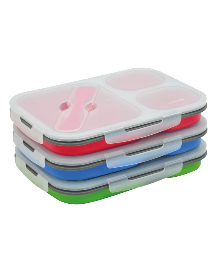 Opvouwbare Siliconen Lunch box - 3 vaks